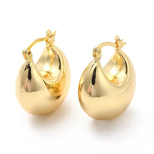 

PandaHall Moon Brass Hoop Earrings for Women, Real 18K Gold Plated, 23x20x12mm, Pin: 0.7x1.2mm Brass Moon Gold