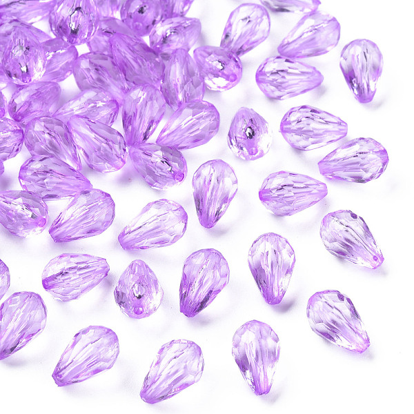 

PandaHall Transparent Acrylic Beads, Faceted, Teardrop, Medium Orchid, 12x8mm, Hole: 1.5mm, about 1338pcs/500g Acrylic Teardrop