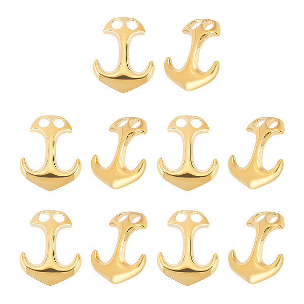 

PandaHall Unicraftale 10Pcs Ion Plating(IP) 304 Stainless Steel Hook Clasps, For Leather Cord Bracelets Making, Anchor, Golden, 31x24x6mm...