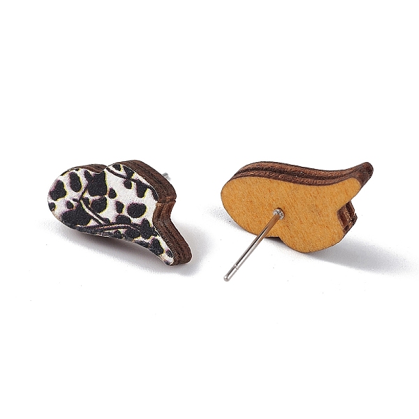 

PandaHall Natural Wood Stud Earrings, 316 Stainless Steel Jewelry for Women, Hat Pattern, 9x17.5mm, Pin: 0.6mm Wood Hat