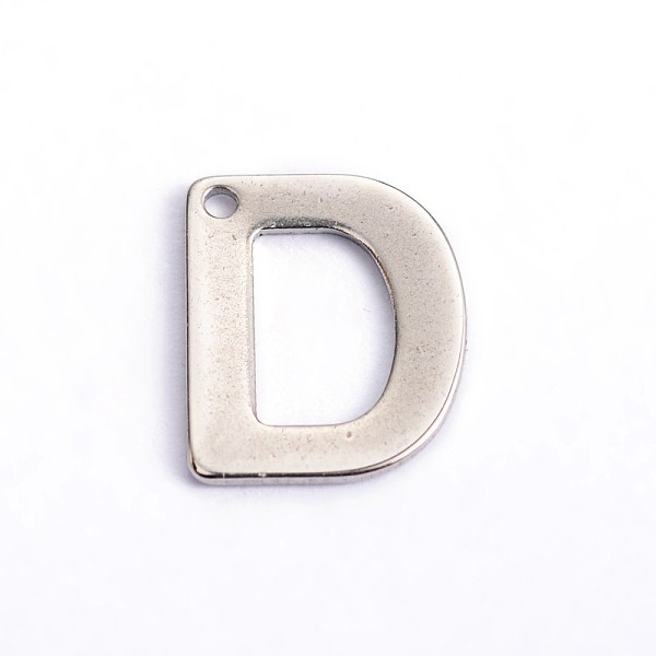 

PandaHall 304 Stainless Steel Letter Charms, Letter.D, 11x9x0.8mm, Hole: 1mm 304 Stainless Steel Letter D