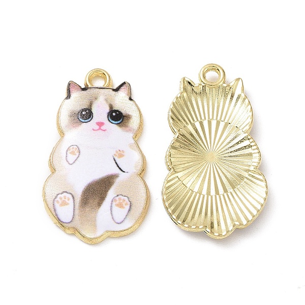 

PandaHall Alloy Enamel Pendants, Light Gold, Cat, Camel, 25x14x2.3mm, Hole: 1.6mm Alloy+Enamel Cat Shape Brown