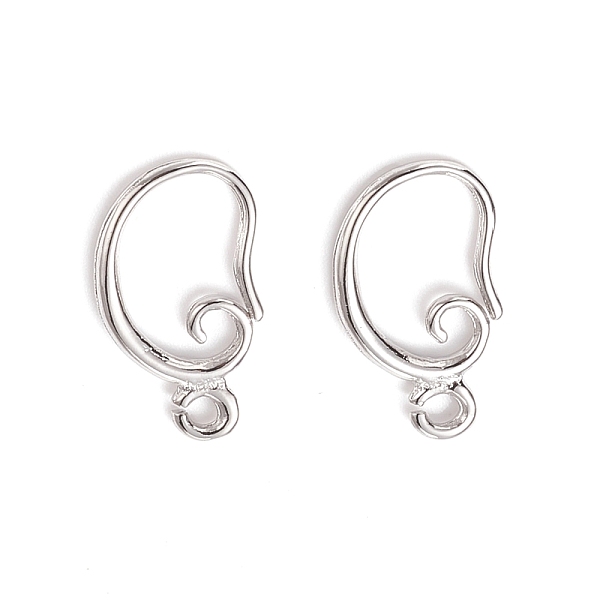 

PandaHall Brass Earring Hooks, with Horizontal Loop, Long-Lasting Plated, Real Platinum Plated, 15x10x2mm, Hole: 1mm, 18 Gauge, Pin: 1mm...