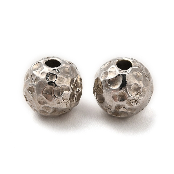 

PandaHall 201 Stainless Steel Beads, Textured, Round, Stainless Steel Color, 8mm, Hole: 1.5mm 201 Stainless Steel Round