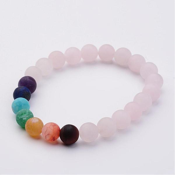 

PandaHall Natural Rose Quartz & Gemstone Beads Stretch Bracelets, 2 inch(50mm) Rose Quartz