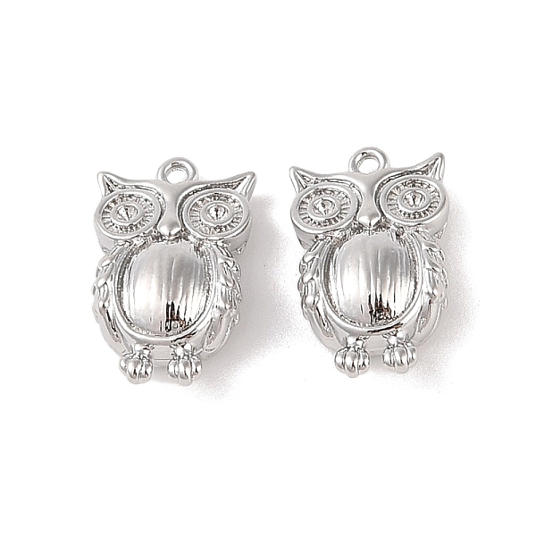 

PandaHall Brass Pendants Rhinestone Setting, Owl, Real Platinum Plated, 16.5x10x5mm, Hole: 1mm, Fit for 1.2mm Rhinestone Brass Owl