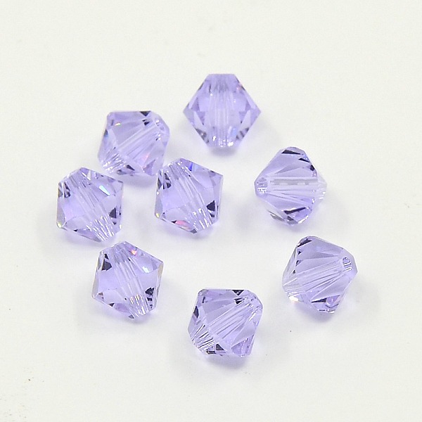austrian crystal beads, 5301 6mm, bicone, violet, size: about 6mm long, 6mm wide, hole: 1mm