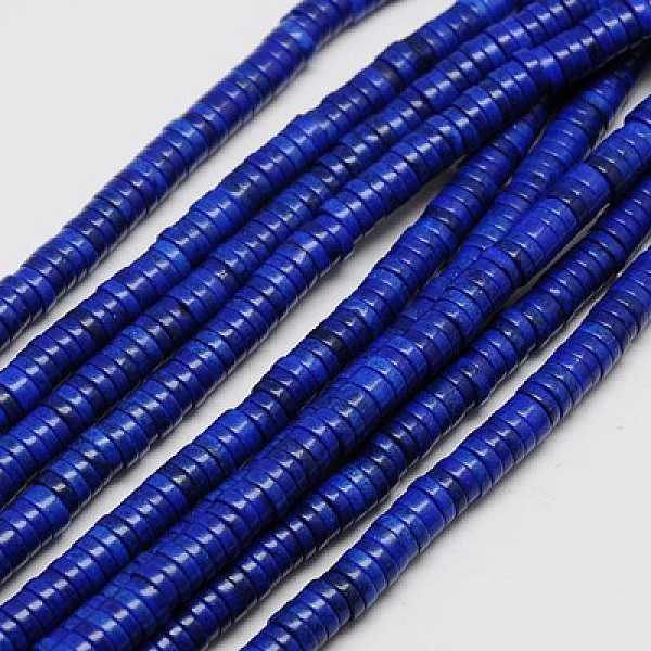 

PandaHall Synthetic Turquoise Beads Strands, Heishi Beads, Dyed, Flat Round/Disc, Medium Blue, 8x3~4mm, Hole: 1mm, about 110pcs/strand...