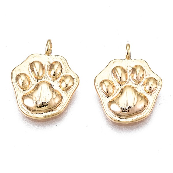 

PandaHall Brass Charms, Nickel Free, Pawprint, Golden, 15x11.5x2mm, Hole: 1.6mm Brass Others