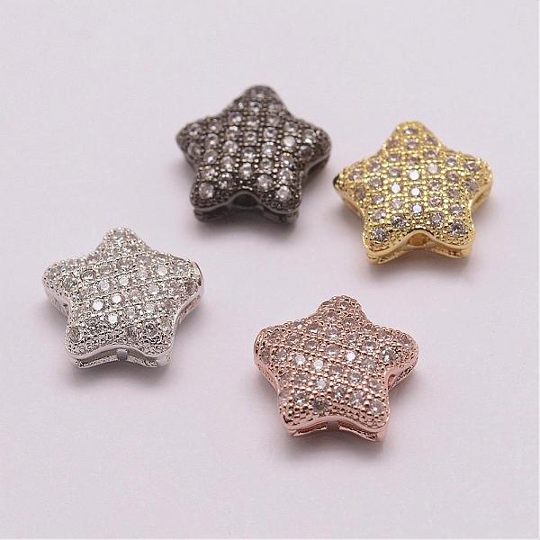 

PandaHall Brass Micro Pave Grade AAA Cubic Zirconia Beads, Long-Lasting Plated, Cadmium Free & Nickel Free & Lead Free, Star, Hollow, Mixed...