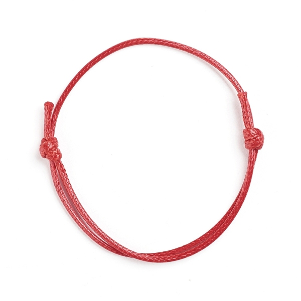 

PandaHall Korean Waxed Polyester Cord Bracelet Making, Red, Adjustable Diameter: 40~70mm Waxed Cotton Cord Red