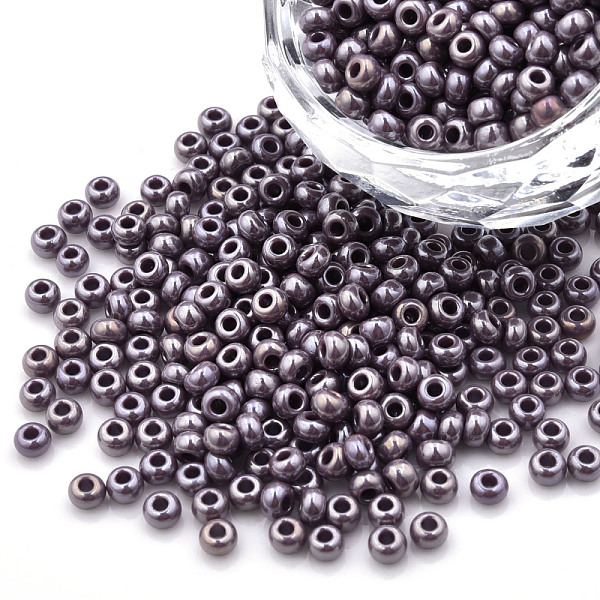 

PandaHall 8/0 Czech Opaque Glass Seed Beads, Lustered, Round, Rosy Brown, 3x2mm, Hole: 1mm, about 500g/bag Czech Glass