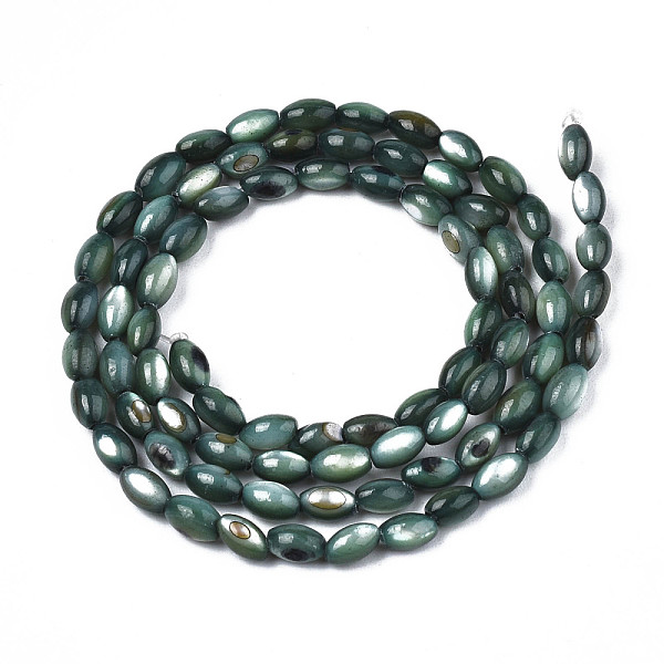 

PandaHall Natural Freshwater Shell Beads Strands, Dyed, Rice, Dark Slate Blue, 5x3mm, Hole: 0.9mm, about 80~83pcs/strand, 14.76 inch~15.55...