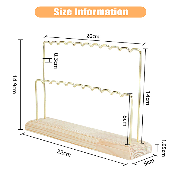 2-stufige Holz-Ohrring-Ausstellungsständers