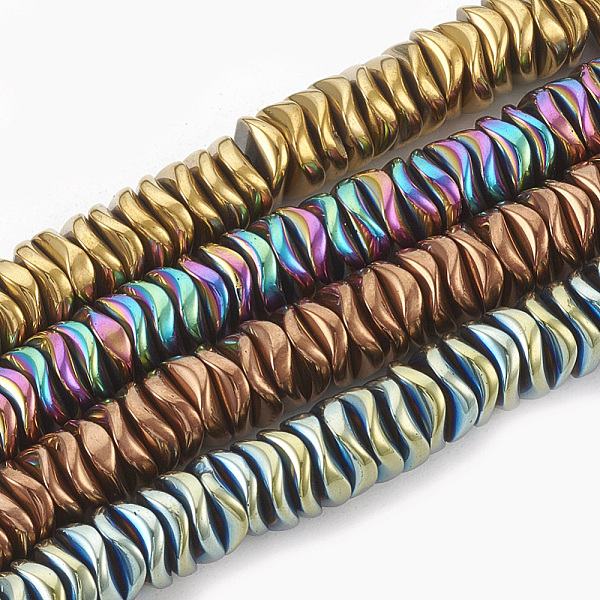 

PandaHall Electroplate Non-magnetic Synthetic Hematite Beads Strands, Wavy, Flat Round/Disc, Mixed Color, 6~6.5x6~6.5x1.5~2mm, Hole: 1mm...