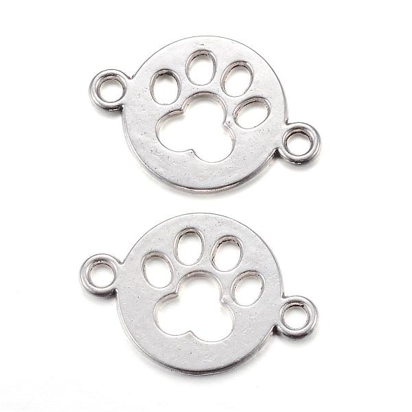 

PandaHall Tibetan Style Alloy Links connectors, Flat Round, with Dog's Paw Pattern, Cadmium Free & Lead Free, Antique Silver, 24x16.5x1mm...
