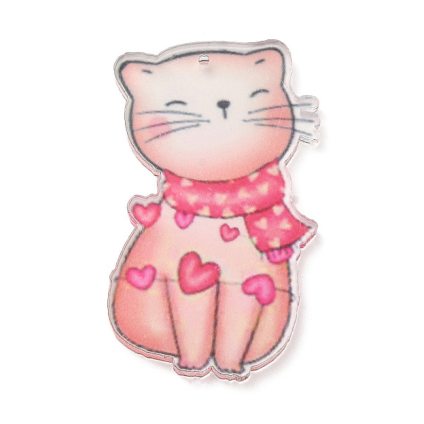 

PandaHall Translucent Acrylic Pendants, Cat Charms, Misty Rose, 46.5x26.5x2.5mm, Hole: 1mm Acrylic Cat Shape
