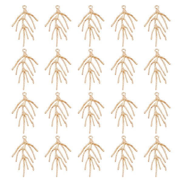 

PandaHall Alloy Pendants, Branch, Golden, 41x21x2mm, Hole: 1.8mm, 20pcs/box Alloy Branch