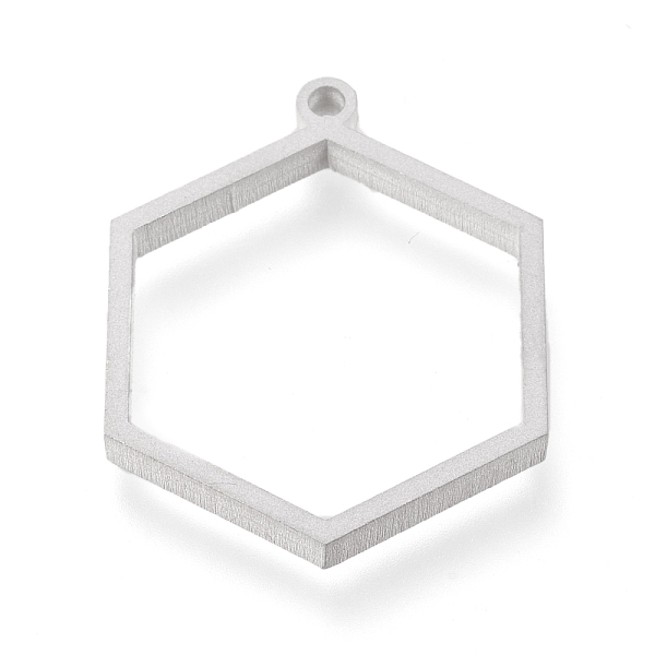 

PandaHall 304 Stainless Steel Open Back Bezel Pendants, For DIY UV Resin, Epoxy Resin, Pressed Flower Jewelry, Hexagon, Matte Stainless...