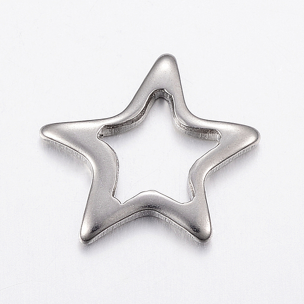 

PandaHall 304 Stainless Steel Linking Rings, Star, Stainless Steel Color, 16x17x2mm 304 Stainless Steel Star