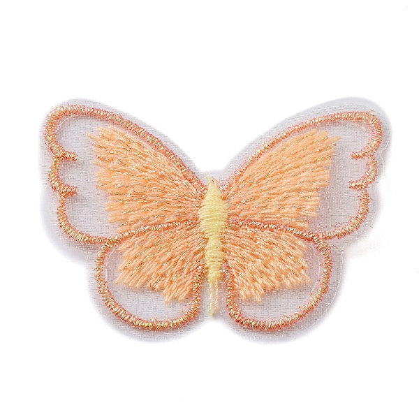 

PandaHall Sew on Computerized Embroidery Polyester Clothing Patches, Appliques, Butterfly, Orange, 47x58x1.5mm Polyester Butterfly Orange