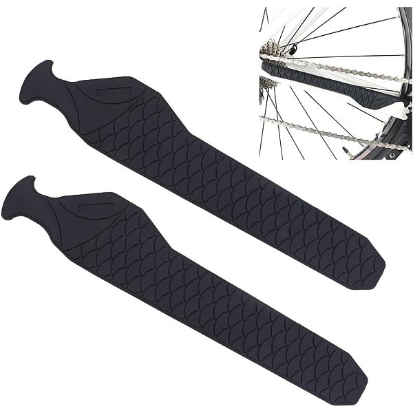

PandaHall OLYCRAFT 2Pcs Mountain Bike Chainstay Protector MTB Bicycle Down Tube Frame Protector Silicone Bicycle Frame Guard Chain Guard Pad..., Black