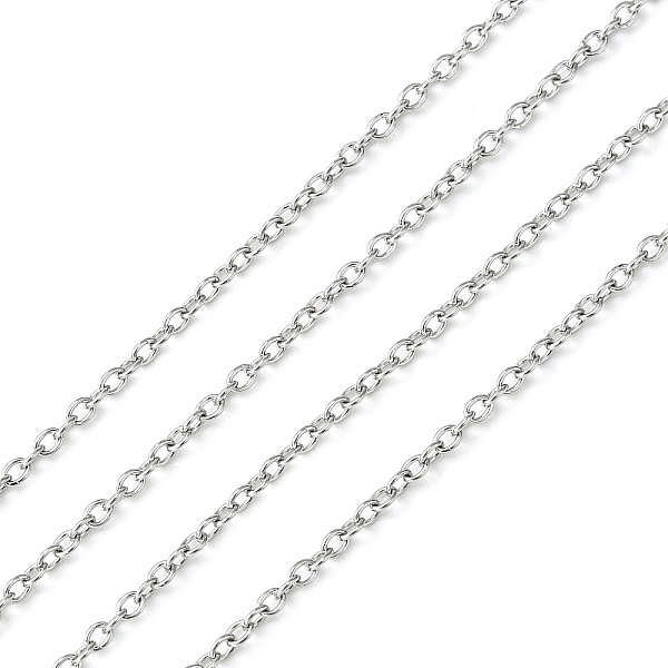 

PandaHall 304 Stainless Steel Cable Chains, Unwelded, Stainless Steel Color, 2x1.5x0.4mm 304 Stainless Steel