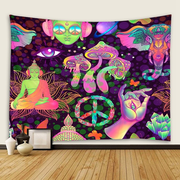 

PandaHall Mushroom Polyester Wall Tapestry, Rectangle Trippy Tapestry for Wall Bedroom Living Room, Colorful, 1300x1500mm Polyester...