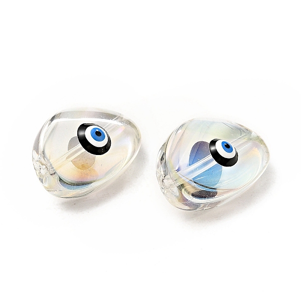 

PandaHall Transparent Glass Beads, with Enamel, Teardop with Evil Eye Pattern, Black, 18.5x12.5x8mm, Hole: 1.2mm Glass Teardrop Black