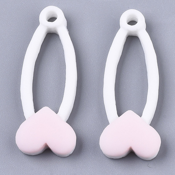 

PandaHall Opaque Resin Pendants, Hairpin with Heart, Pink, 36x14x7mm, Hole: 3mm Resin Heart Pink