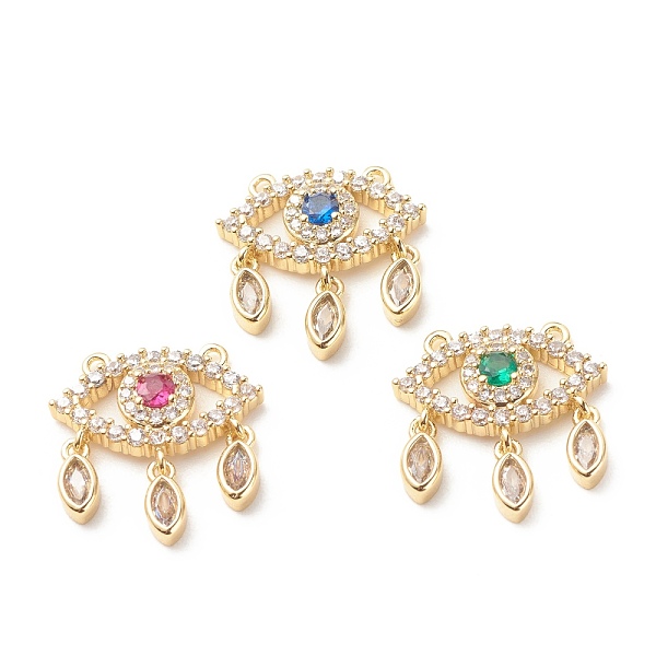 

PandaHall Brass Micro Pave Cubic Zirconia Pendants, Real 18K Gold Plated, Cadmium Free & Lead Free, Eye, Mixed Color, 20x19x3.5mm, Hole..., Multicolor