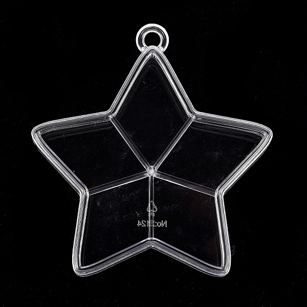

PandaHall Plastic Bead Storage Containers, 5 Compartments, Star, Clear, 9.1x8.6x1.6cm, Hole: 6mm Plastic Star Clear
