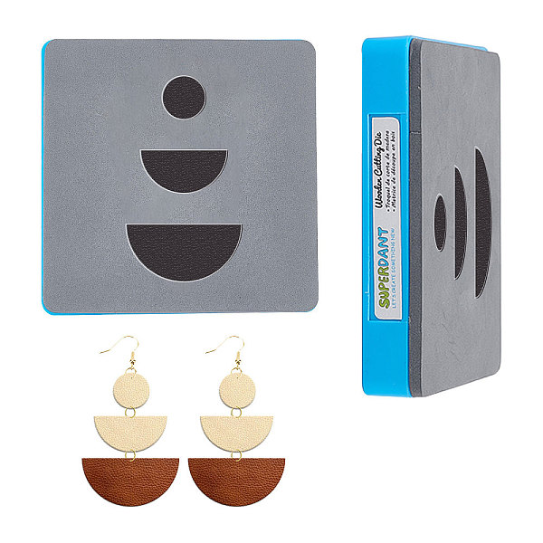 

PandaHall SUPERDANT Leather Earrings Cutting Dies 3 Shapes Faux Leather Earring Wooden Die Cutting Round Shape Mold for Dangle Earring...