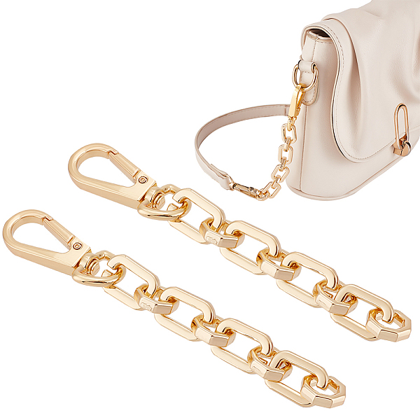 

PandaHall Unicraftale 1 Set Purse Strap Extenders, Iron Link Chain with Clasp Replacement Bag Straps Extension, Golden, 123mm Iron