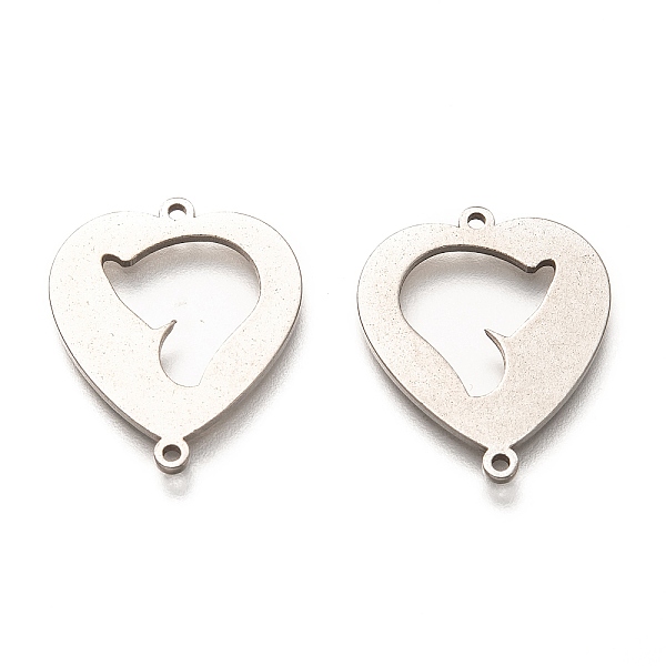 

PandaHall 201 Stainless Steel Links Connectors, Heart, Stainless Steel Color, 21x18x1mm, Hole: 1.2mm 201 Stainless Steel Heart