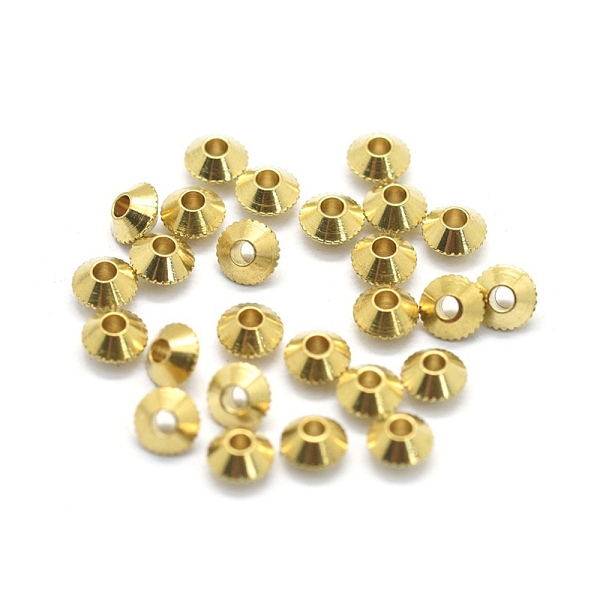 

PandaHall Brass Spacer Beads, Rondelle, Raw(Unplated), 3.5x2mm, Hole: 1.2mm Brass Rondelle