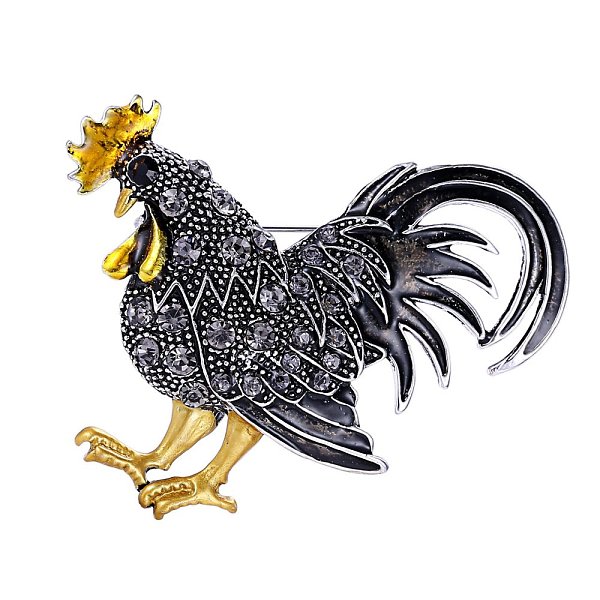 

PandaHall Rhinestone Rooster Brooch Pin, Chinese Zodiac Alloy Badge for Backpack Clothes, Black, 65x50mm Alloy+Rhinestone 12 Chinese Zodiac...