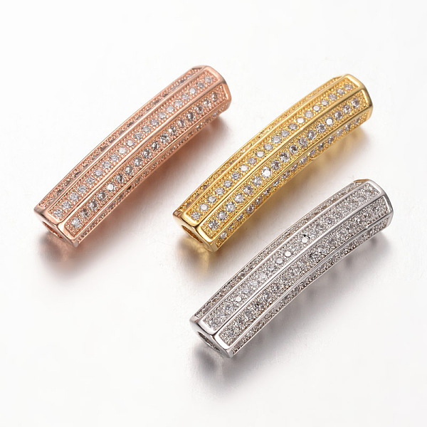 

PandaHall Brass Micro Pave Cubic Zirconia Tube Beads, Cadmium Free & Nickel Free & Lead Free, Clear, Mixed Color, 27x6mm, Hole: 3mm...