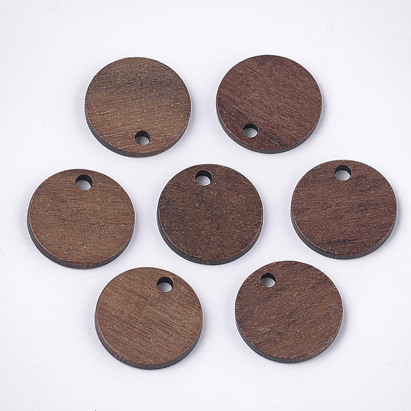 

PandaHall Walnut Wood Pendants, Flat Round, Camel, 15.5x2~3mm, Hole: 2mm Wood Flat Round Brown