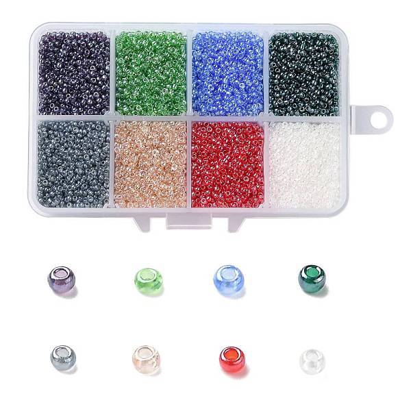 

PandaHall 200G 8 Colors 12/0 Grade A Round Glass Seed Beads, Transparent Colours Lustered, Mixed Color, 2x1.5mm, Hole: 0.3mm, 25g/color..., Multicolor