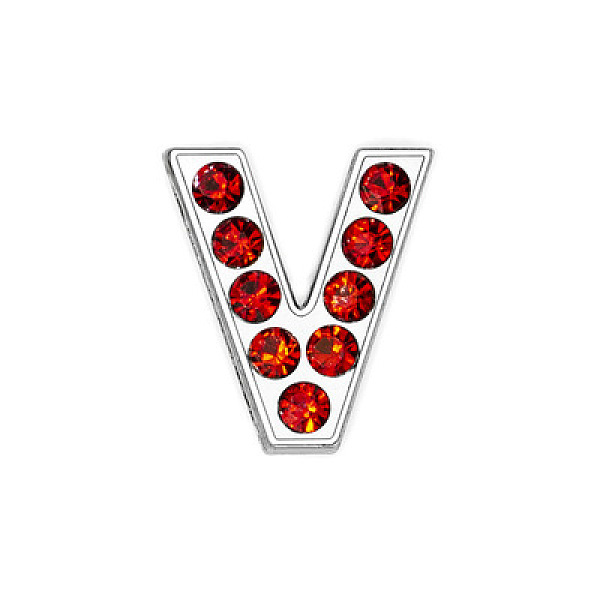 

PandaHall Glass Rhinestone Slide Charms, with Platinum Tone Alloy Finding, Mixed Color, Letter.V, 12mm, Hole: 8x2mm Alloy+Rhinestone Letter..., Multicolor