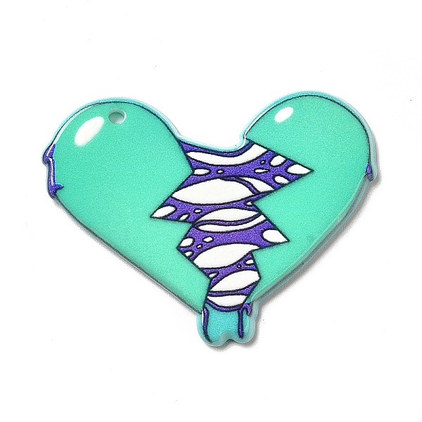 

PandaHall Halloween Acrylic Pendants, Heart Pattern, 32x41x2.6mm, Hole: 1.8mm Acrylic Heart