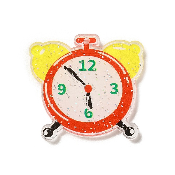 

PandaHall Study Theme Acrylic Pendants, Clock, 36x37.5x1.8mm, Hole: 2mm Acrylic Clock
