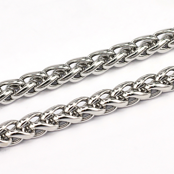 

PandaHall 304 Stainless Steel Wheat Chains, Foxtail Chain, Unwelded, Stainless Steel Color, 11x8x2mm 304 Stainless Steel