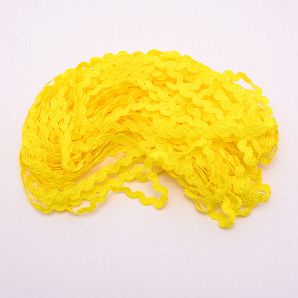 

PandaHall Wave Bending Fringe Trim, Sewing Ribbon, for Cloth Dress DIY Making Decorate, Yellow, 1/4 inch~3/8 inch(5~8.5mm), about...