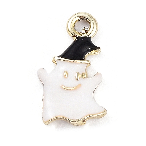 

PandaHall Halloween Rack Plating Brass Enamel Pendants, Lead Free & Cadmium Free, Light Gold, Ghost Charm, White, 16x8.5x2.5mm, Hole: 1.8mm...
