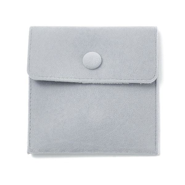 

PandaHall Velvet Jewelry Bags, Square, Light Grey, 9.8x10x1.1cm Velvet
