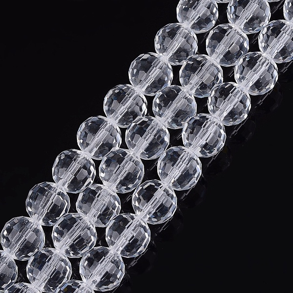 

PandaHall Transparent Glass Bead Strands, Faceted(96 Facets), Round, Clear, 10mm, Hole: 1mm, about 72pcs/strand, 26 inch Glass Round Clear