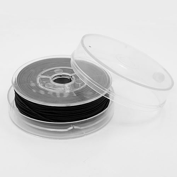 

PandaHall Round Elastic Cords for Stretch Bracelet Making, Hair Ties Findings, Black, 0.6mm, about 32.8 yards(30m)/box Elastic Fibre Round...