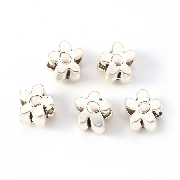 

PandaHall Alloy European Beads, Large Hole Beads, Cadmium Free & Lead Free, Flower, Antique Silver, 10x12x8mm, Hole: 4.5mm, about...
